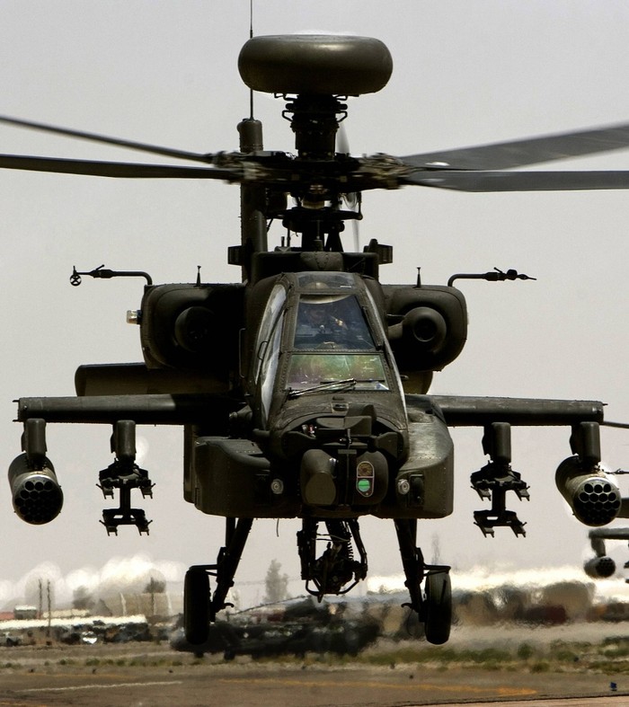 Các cảm biến tìm kiếm và chỉ thị mục tiêu TADS AN/ASQ-170 được gắn phía trước mũi máy bay, ngoài ra, AH-64D còn có hệ thống tương thích với thiết bị chỉ thị mục tiêu trên mũ phi công và pháo 30mm.